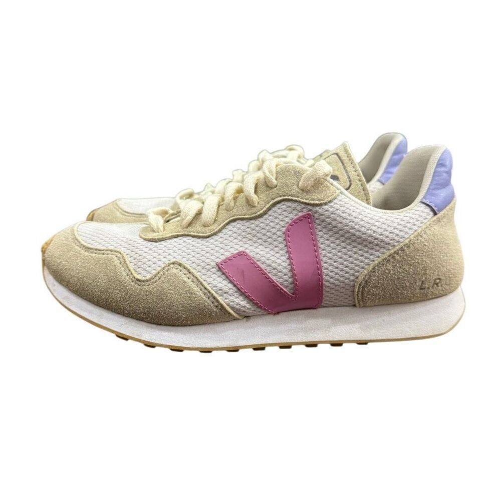 Veja SDU - Women's white/Hot Pink Sneakers J Mesh - Sz 6 Casual - Picture 2 of 9